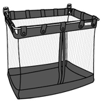 Skate Rack and Basket Graphical Drawing