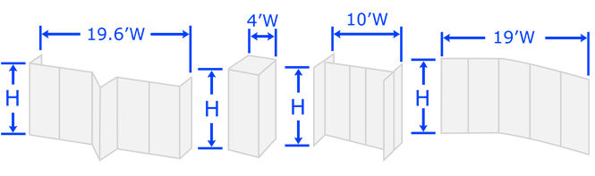 Freestanding SlatWall Sizes Graphic