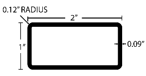 Dimensions of rectangular tube