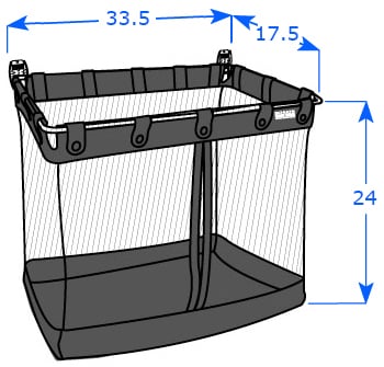 Big mesh sports basket dimensions