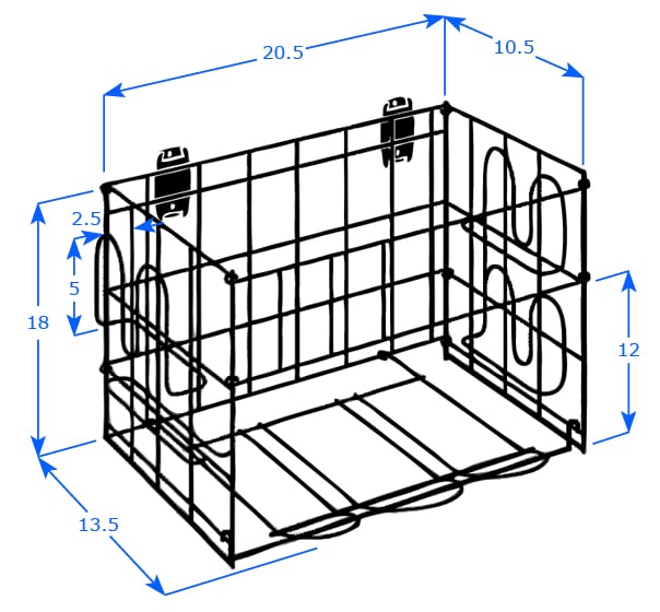 Sports rack and basket dimensions