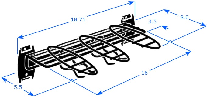 Hand tool rack dimensions