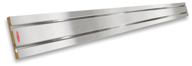 Brushed Aluminum SlatWall MX™ Strip With White Edge