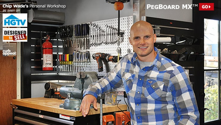 Metal PegBoard MX featured in Chip Wade's personal workshop