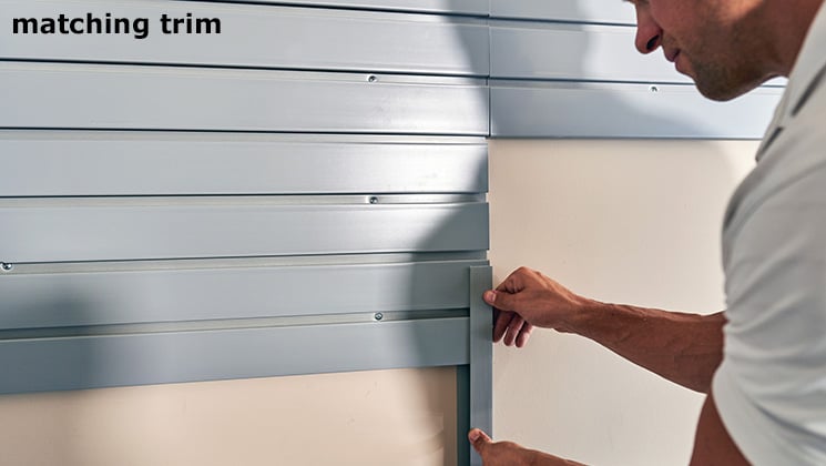Add edge trim to slat wall for a polished look