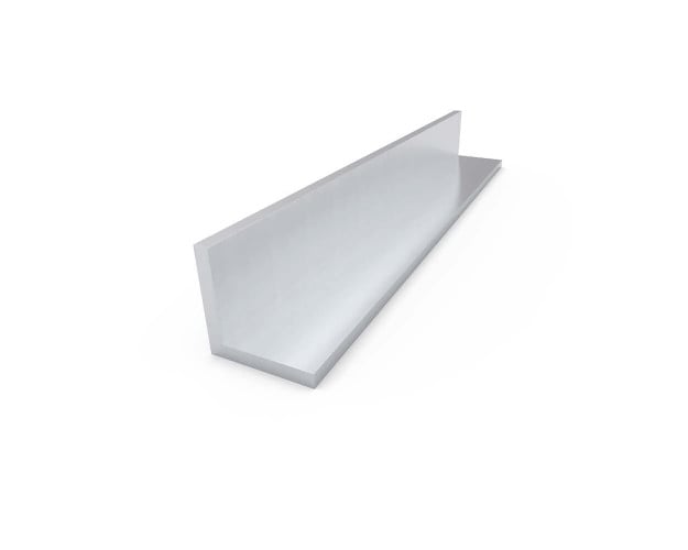 Aluminum angle with equal legs, 93-inch length, and a mill finish.