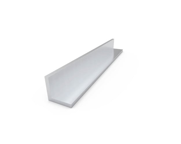 Aluminum angle with equal legs, 93-inch length, and a mill finish.