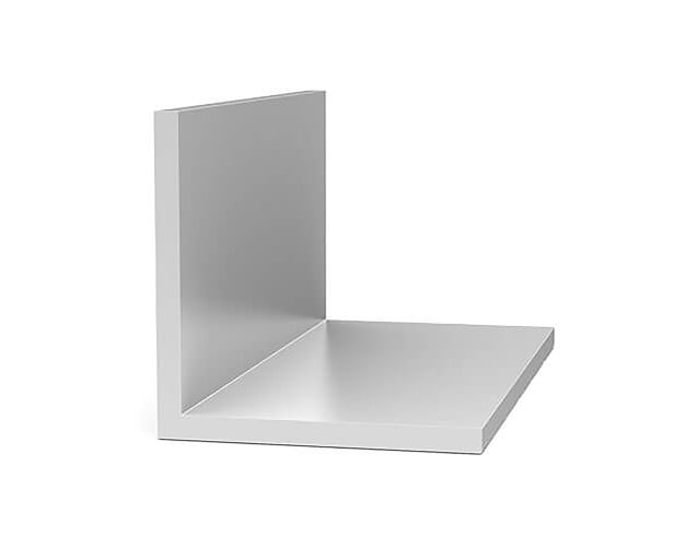 Aluminum angle with equal legs, 93-inch length, and a mill finish.