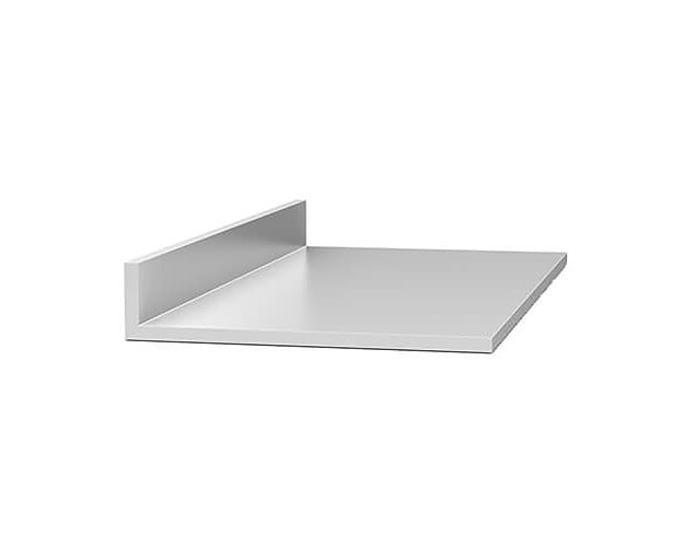 Aluminum Angle with unequal legs, 93-inch length, and Mill finish on a white background.