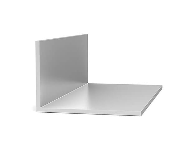 Aluminum Angle with unequal legs, 93-inch length, and Mill finish on a white background.
