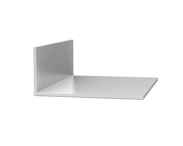 Aluminum Angle with unequal legs, 93-inch length, and Mill finish on a white background.