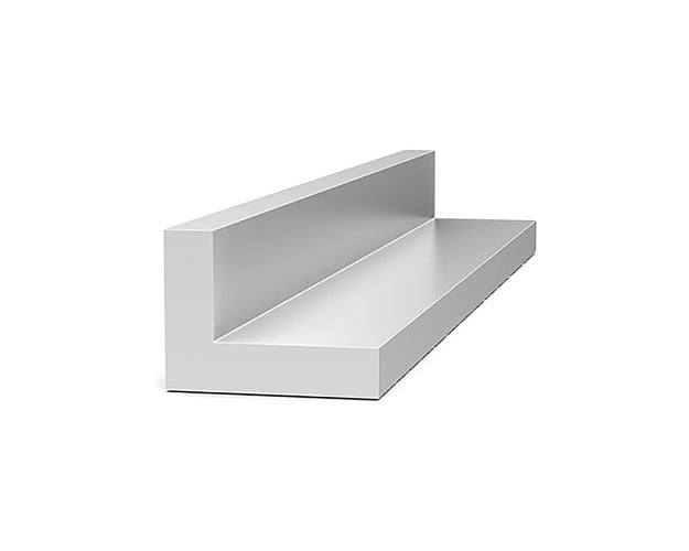 Aluminum Angle with unequal legs, 93-inch length, and Mill finish on a white background.